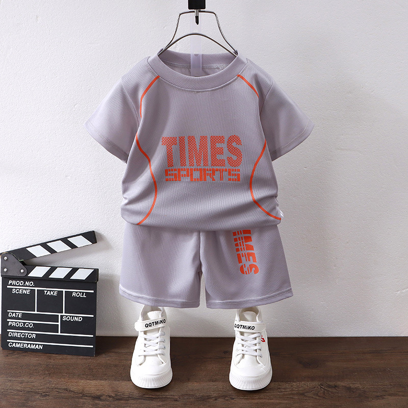 Children's short-sleeved ball suit boys sportswear girls quick-drying two-piece shorts suit children's clothing wholesale