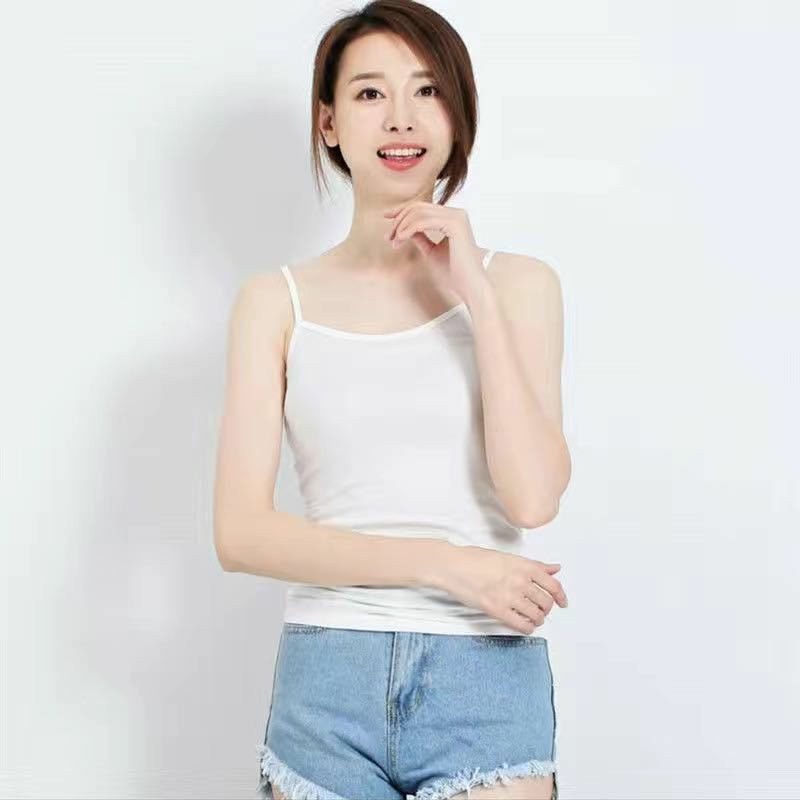 plus size Camisole Women's Base Outer Wear Sleeveless Top All-match Sexy Black and White Camisole Women's Summer Inner Wear