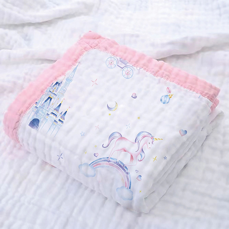 Class A Cotton Yarn Baby Quilt Blanket Spring and Autumn Summer Blanket Newborn Blanket Gauze Wrap Towels Children's Bath Towels