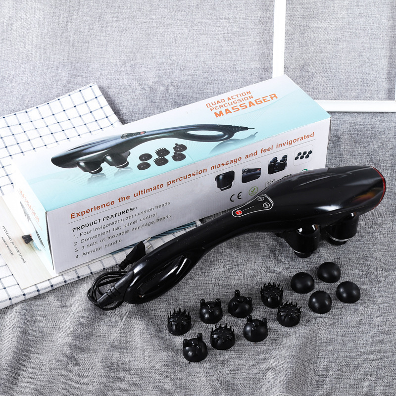 Factory Direct supply four-head massage stick multifunctional dolphin massage stick infrared massager electric massage hammer