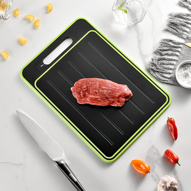 Multifunctional double-sided fast thawing aluminum alloy paint double-sided cutting board with sharpener double-sided grinding cutting board