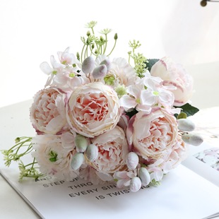 Factory 5 Nordic bunches of artificial flowers Hydrangea peony Berry combination wedding home decoration fake flowers