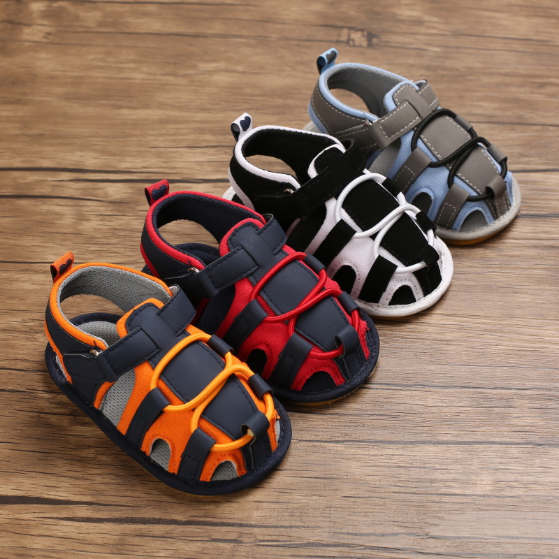 Summer 0-1 years old foreign trade soft rubber sole toddler shoes Baotou sandals newborn baby shoes