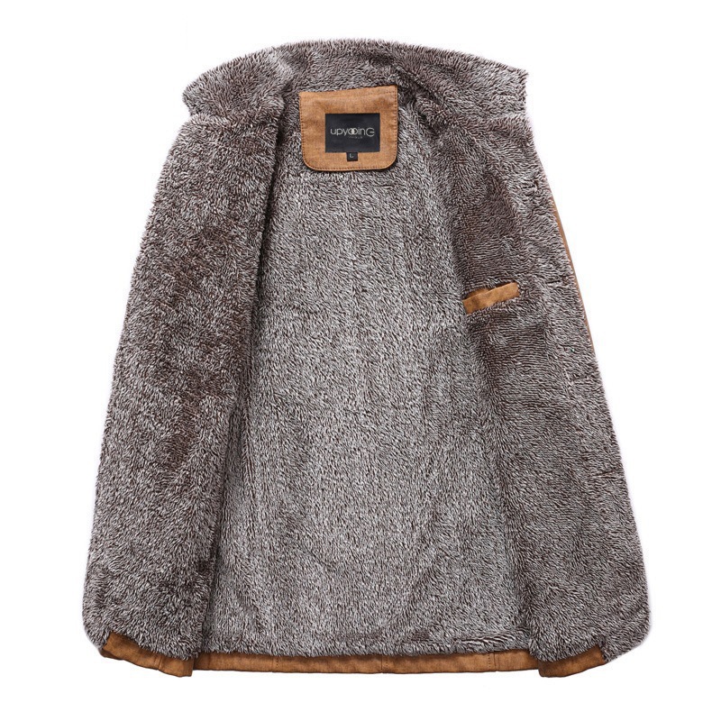 Cross-border Amazon men's clothing factory in stock Winter new men's stand collar PU fur integrated warm jacket