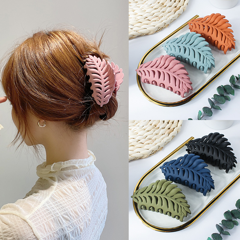 Korean style leaf hairpin frosted hair clip ball head updo versatile practical hairpin female hair grip headdress factory direct sales
