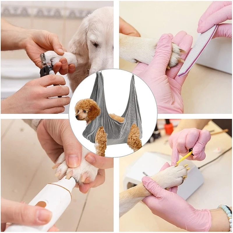 Dog Hammock Pet Products Bath Drying Towel Beauty Hammock with Hook Nail Trimmer