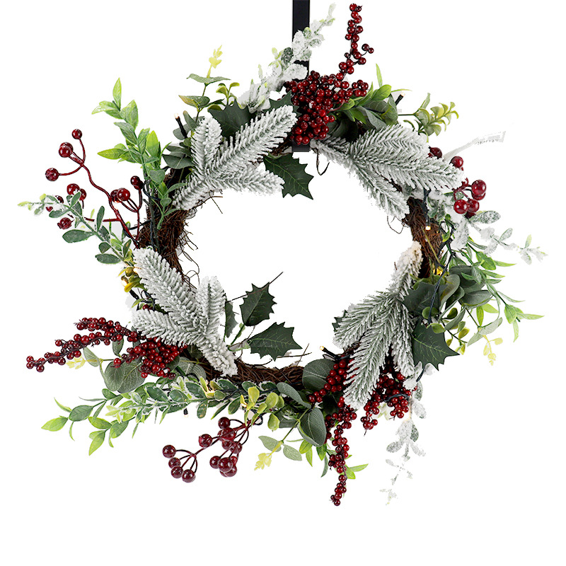 Simulation red fruit Christmas Wreath Christmas decorations window props home window Christmas wreath door hanging