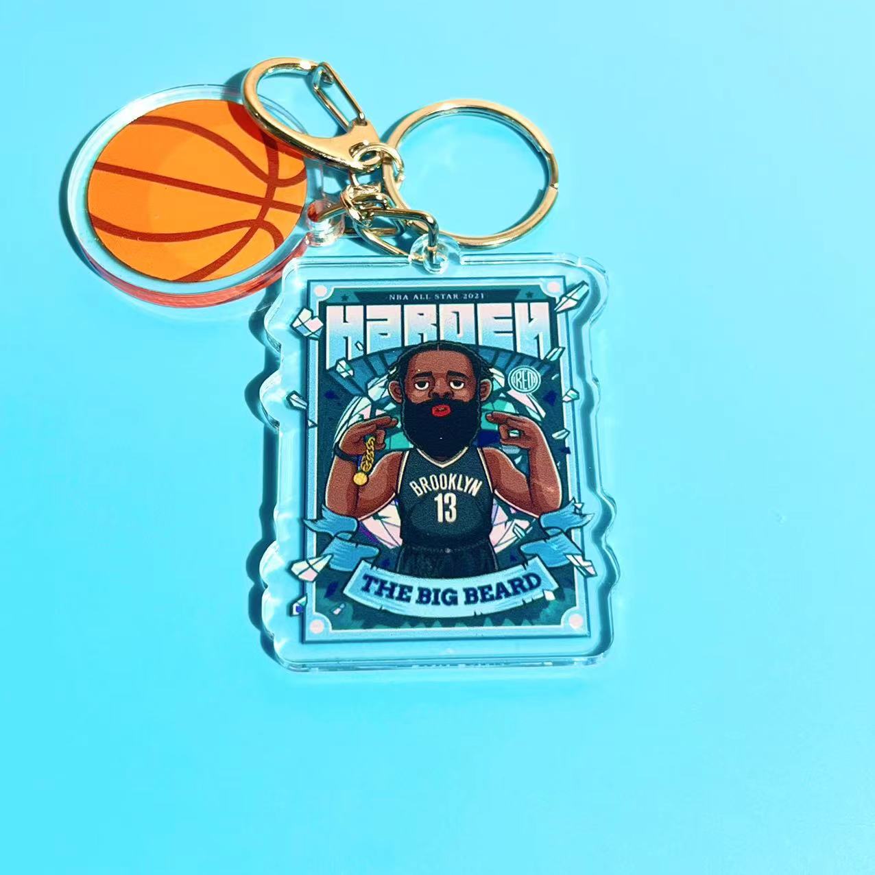 nba Kobe Curry James Owen Durant Basketball Anime Cartoon Keychain School Bag Car Pendant
