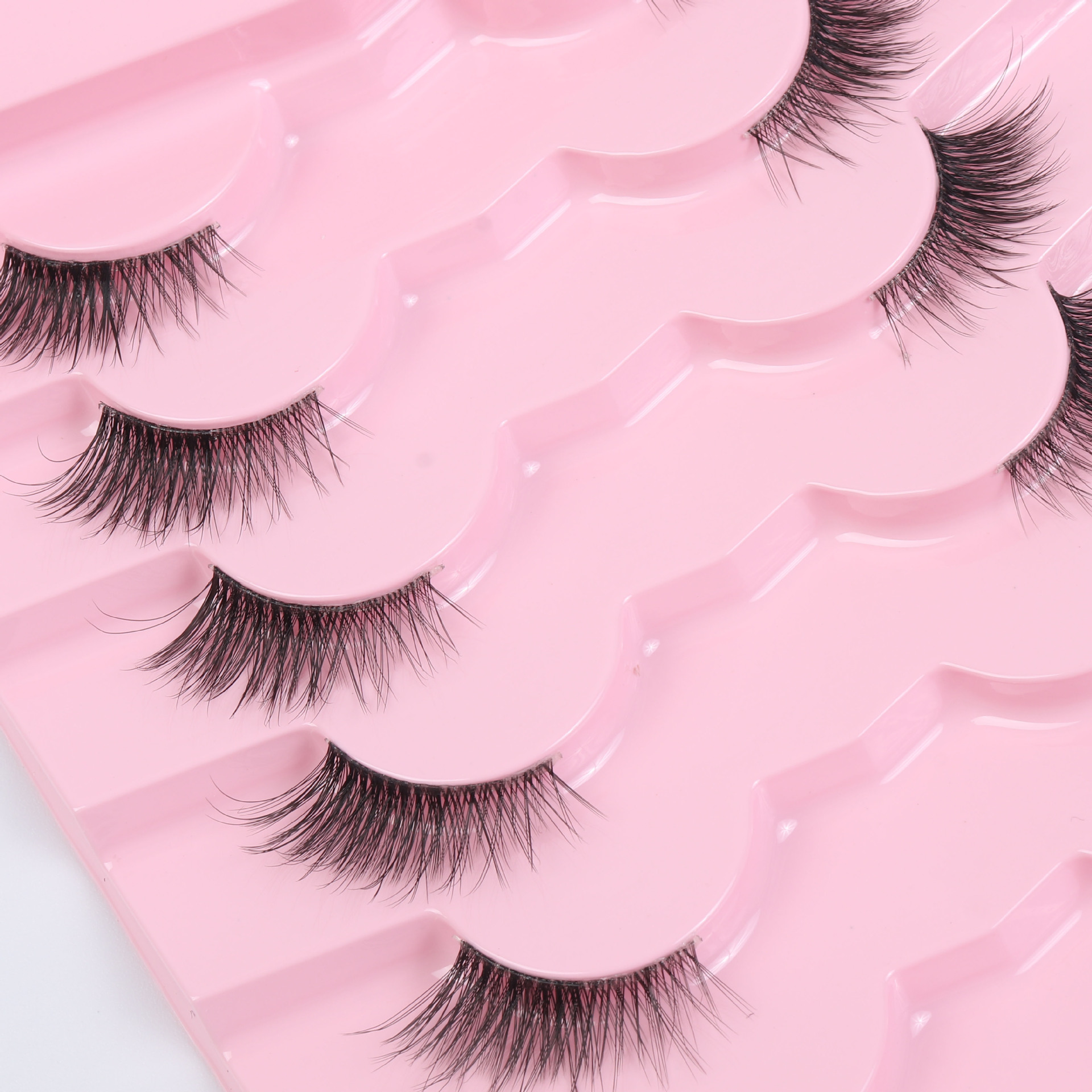 European and American cross-border half false eyelashes cat eye transparent stem eye tail lengthened half eye natural thick eye eyelashes