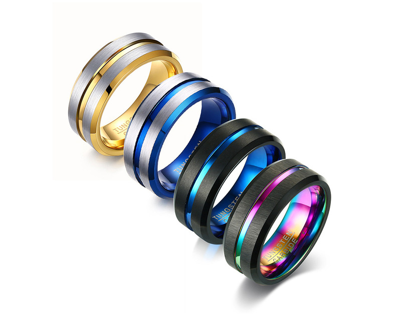 Men rings人差指指輪8mm開瓶タングステン鋼クロスボーダー指輪潮男指環アクセサリー卸売りTCR-039|undefined