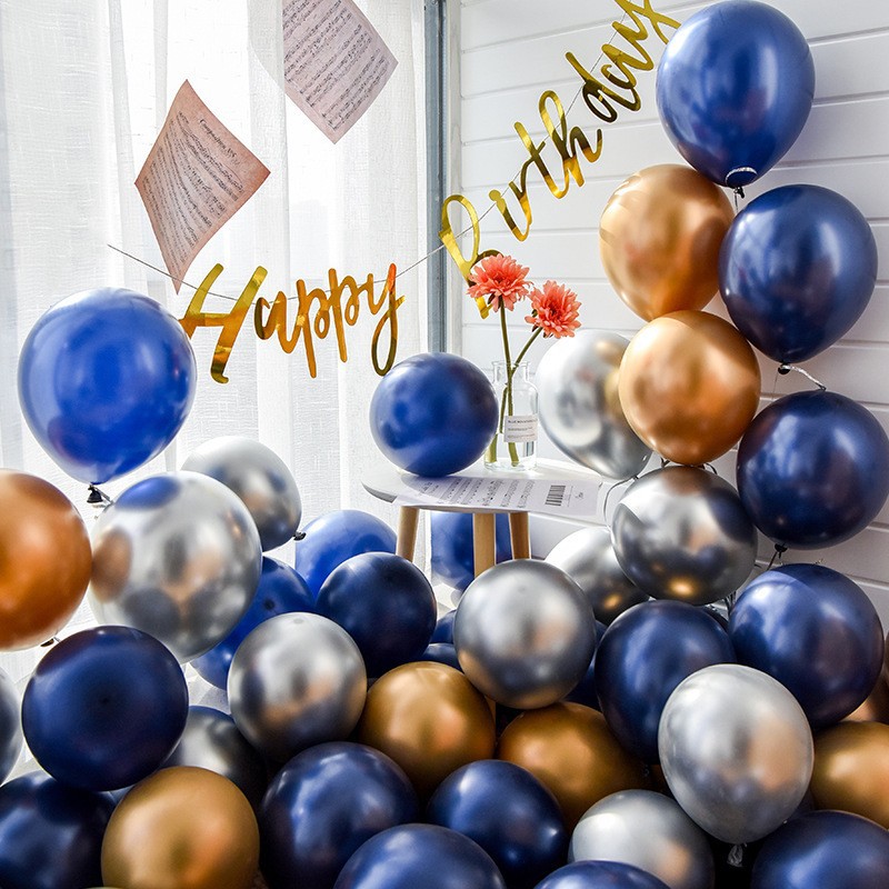 Factory wholesale 2.8g round metal balloon wedding room decoration KTV party mall opening layout metal balloon