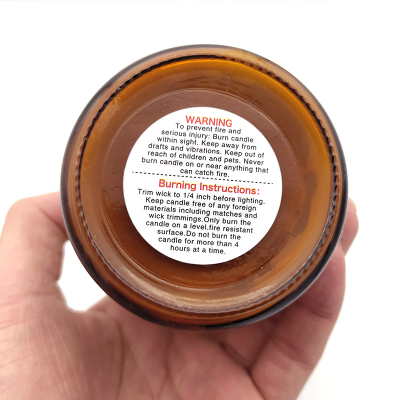 Aromatherapy Candle Burning Warning Sticker Handmade diy Aromatherapy Wax Cup Packaging Material Adhesive Sticker Diameter 3.8cm