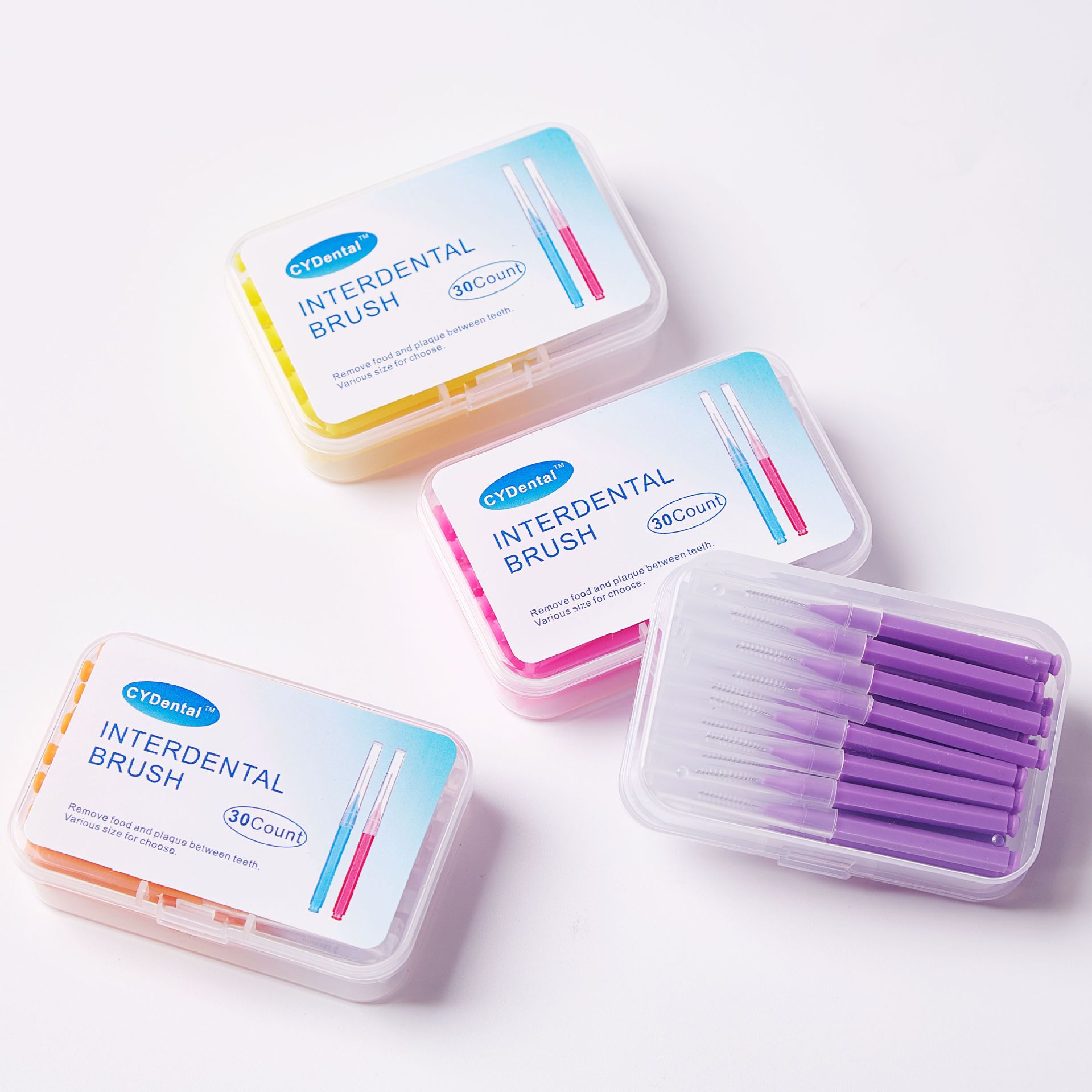 Cross-border foreign trade I-type interdental brush straight interdental brush orthodontic interdental brush braces gap cleaning 30 PCs/box postage