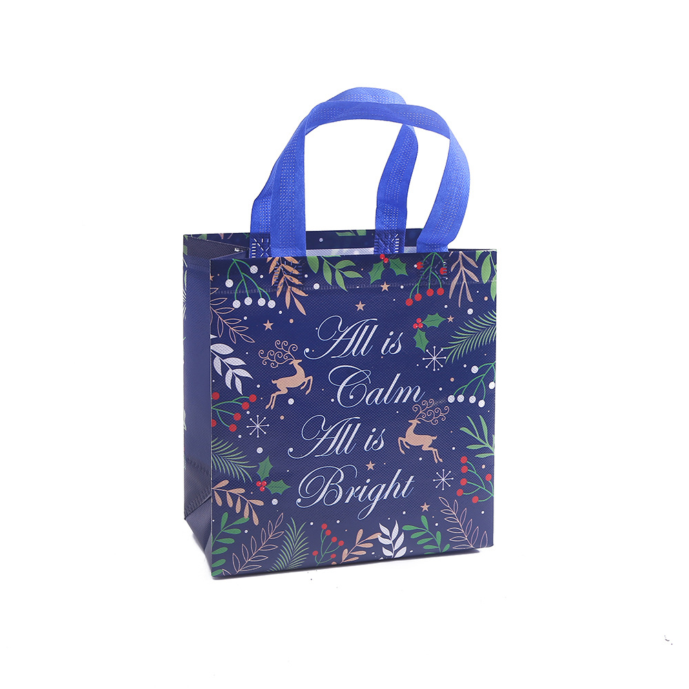 Printed shopping bag non-woven bag Christmas gift handbag party candy gift bag hand gift bag