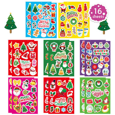 Winter Merry Christmas Santa Claus Sticker Christmas Waterproof Envelope Water Bottle Crafts Scrapbook Sticker