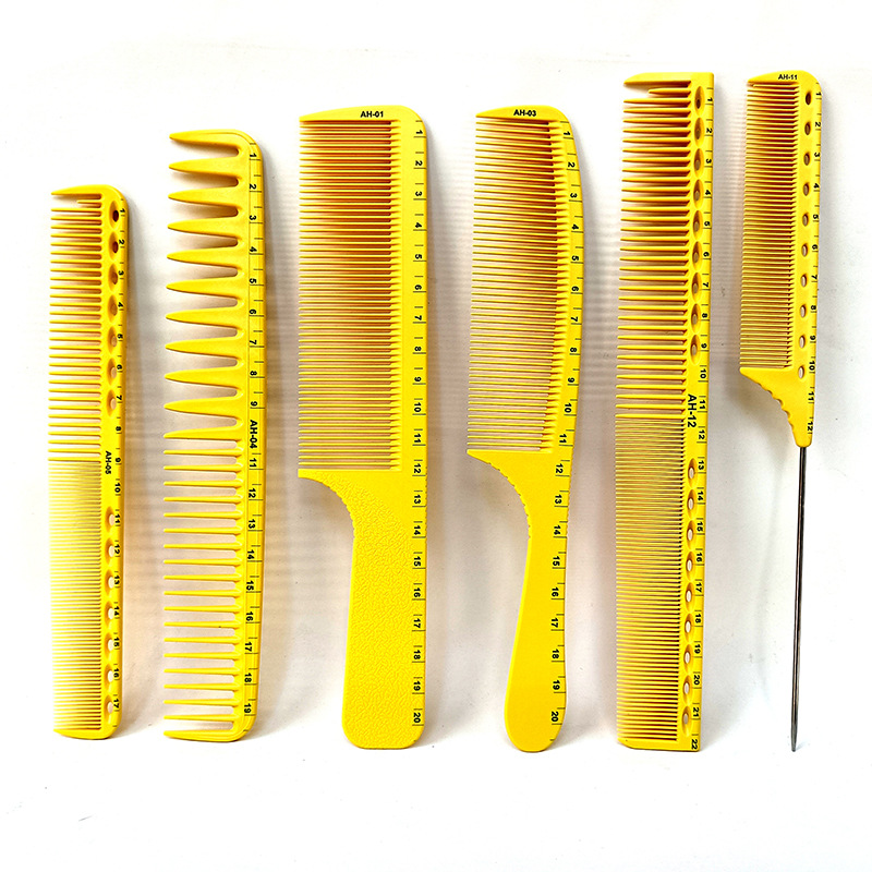Foreign Trade Amazon Yellow Scale Comb Hair Salon Special Hair Cutting Comb Barber Shop Comb Pointed Tail Comb Flat Hair Comb Women's Hair Comb