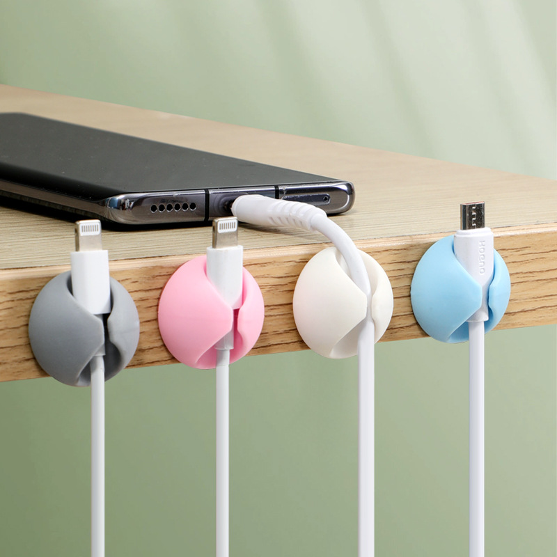 Desktop data cable charging cable storage mobile phone earphone cable office bedside wall cable card cable holder cable organizer