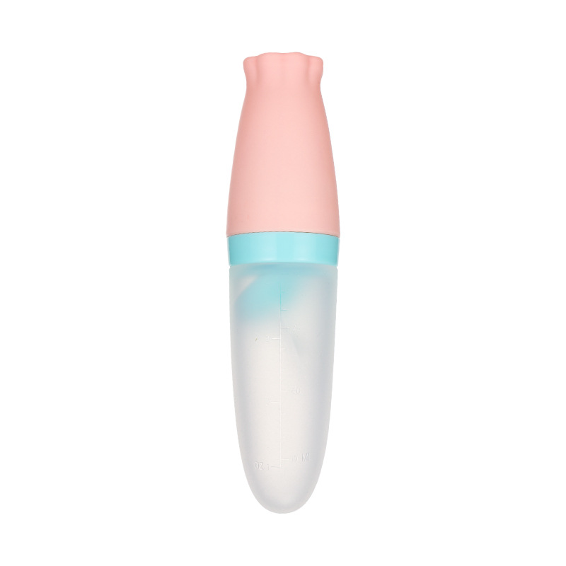 Baby rice paste bottle infant food supplement bottle rice paste spoon newborn silicone octagonal squeeze spoon rice paste feeder