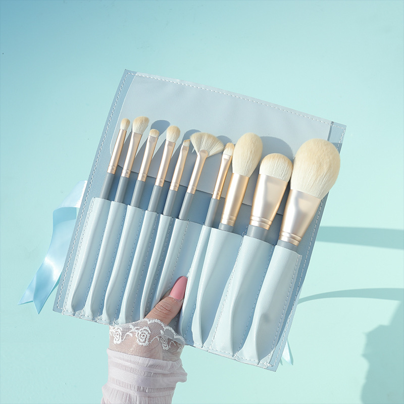 10 Blue Bridge Flower Foundation Brush Eye Shadow Brush Makeup Brush Set Internet Celebrity Same Style Powder Brush Set Beauty Makeup Tools