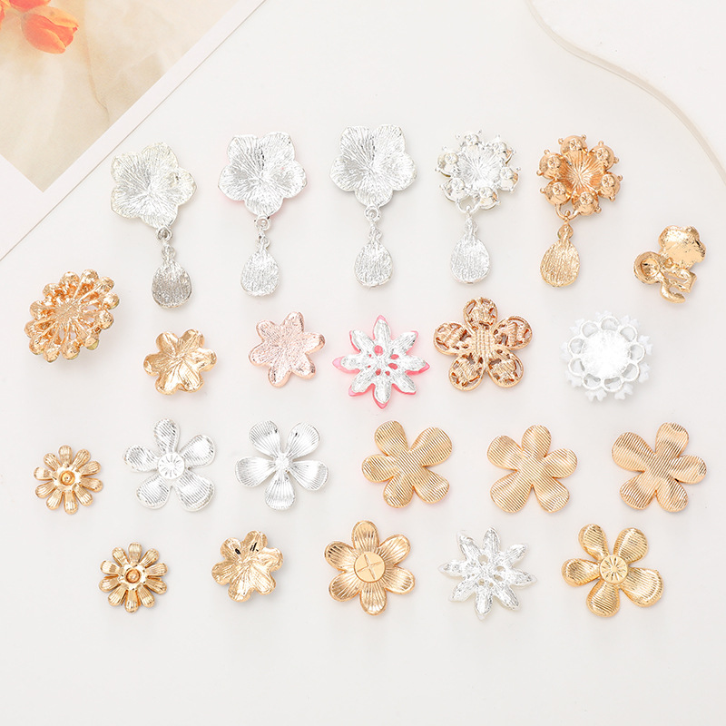 New diamond-encrusted five-petal Camellia diy phone case beauty sticker full Diamond cherry blossom hole shoes accessories material
