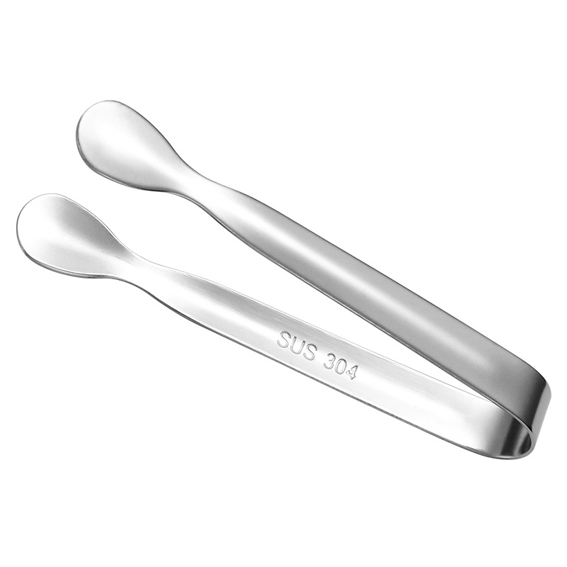 Factory Direct 304 Stainless Steel Ice Clip Metal Thickened Sugar Clip Ice Block Ice Grain Blast Stone Ice Tongs Food Clip
