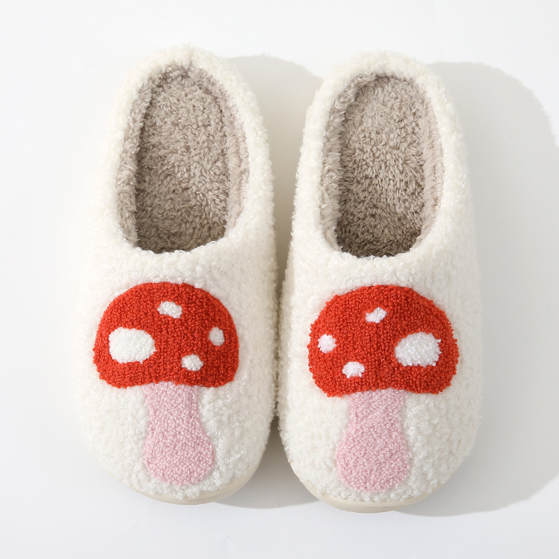 New comfortable home mushroom warm winter cotton slippers couple men and women thick soft soled shoes thickened Anti-slip cute