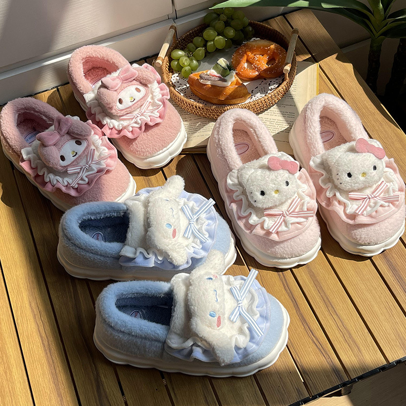 Nanpowan coolomi cotton slippers women's winter indoor home genuine goods ip joint name cute Sanrio bag heel cotton shoes
