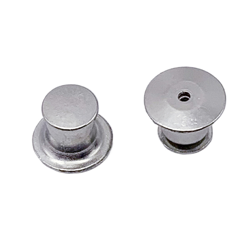 Flat head card cap stainless steel butterfly buckle badge nail-free buckle metal accessories a large number of in stock supply multi-color options