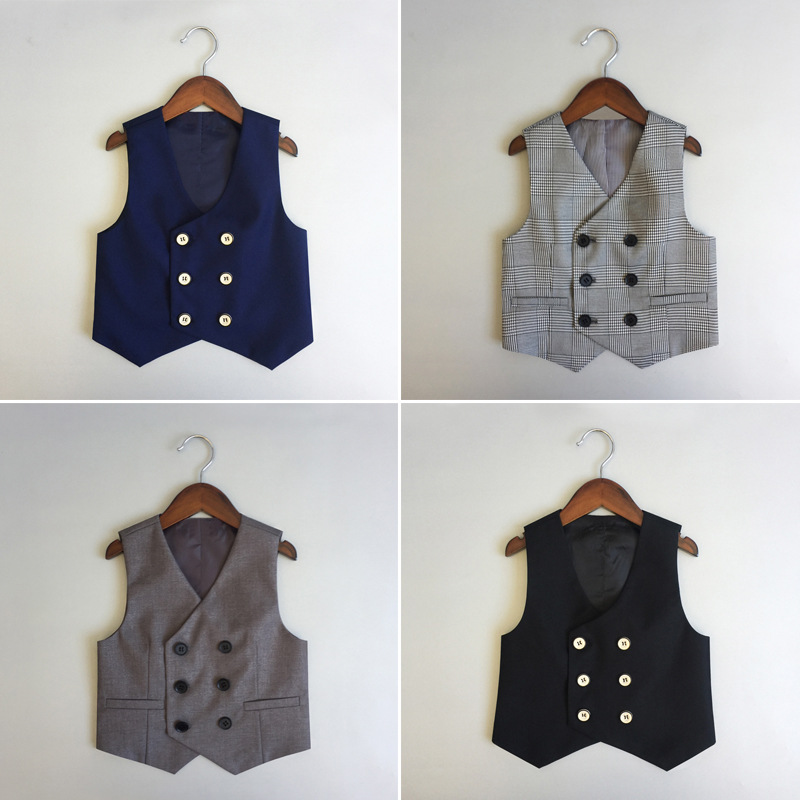 Children's Single Suit Dress Single Vest New Spring and Autumn Boys' Performance Clothing Children's British Performance Clothing One Year's Birthday
