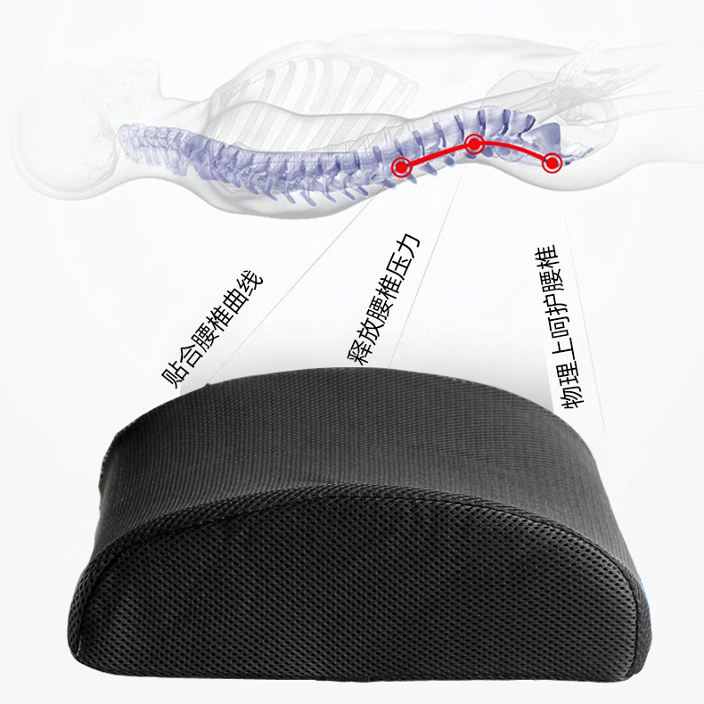 Amazon Memory Cotton Waist Backrest Waist Cushion Office Chair Backrest Car Cushion Sedentary Not Tired Wholesale