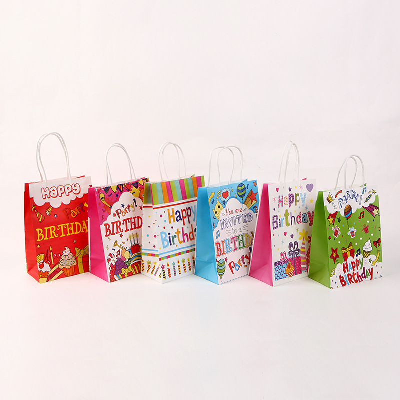 Kraft Paper Bag Party Birthday Series Handbag Clothing Gift Packaging Bag Packaging Paper Bag