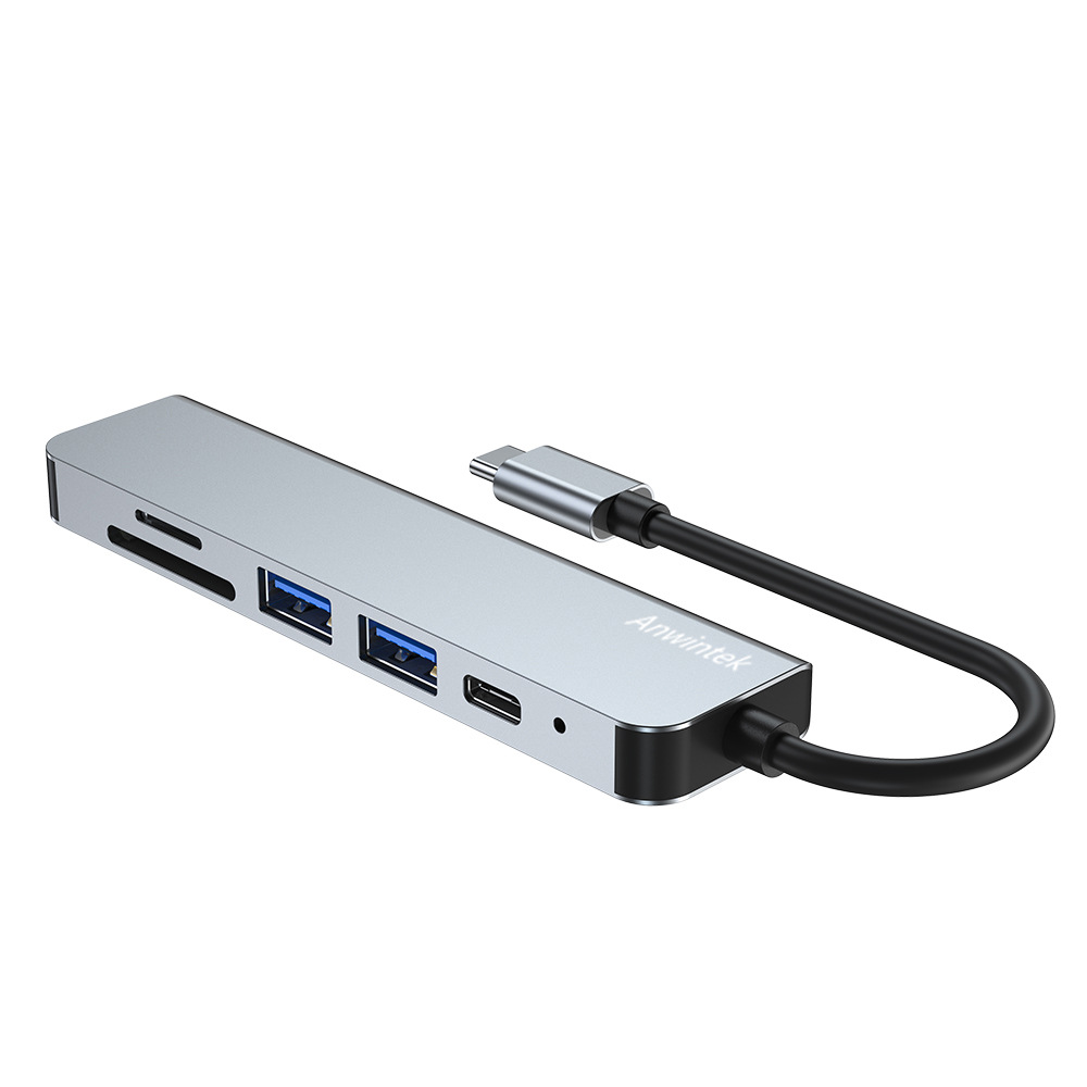 Anwintek docking station Type C Multi-interface USB3.0 HUB card reader anyingke 6-in-1 expansion dock