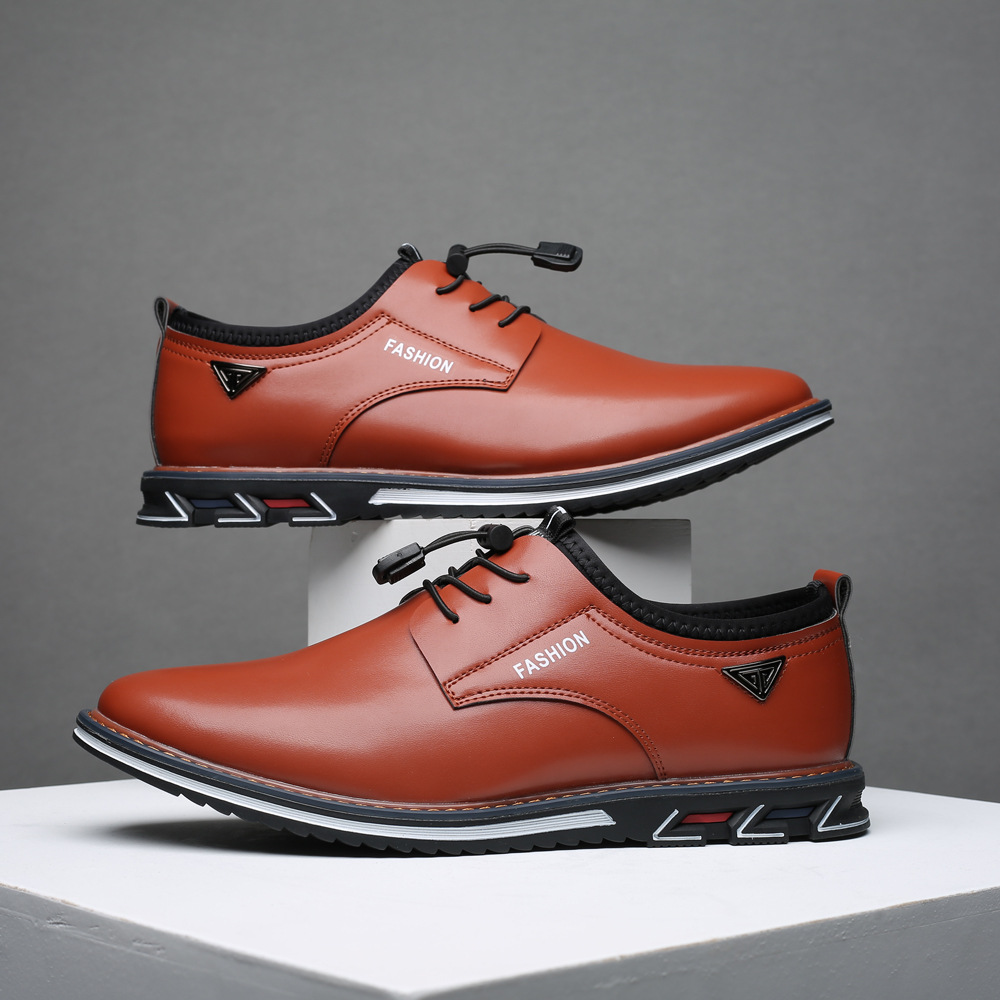 Men's Shoes 2023 Summer New Casual Sports Leather Shoes Fashionable Korean Style Trendy Large Size Men's Shoes Leggings Foreign Trade Shoes