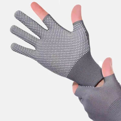 Gloves Women's Summer Sunscreen Tea Picking Labor Protection Dispensing Non-slip Riding Outdoor Men's Two-finger Split Touch Screen Thin Gloves