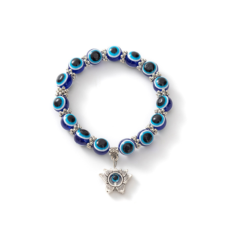 Retro Amazon popular Devil's Eye beaded bracelet resin blue eyes butterfly elephant owl Fatima