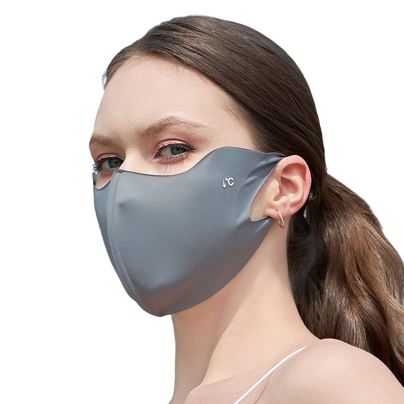 Traceless 0 degree sunscreen mask female sunshade breathable ice silk sunscreen mask outdoor UV protection breathable eye corner
