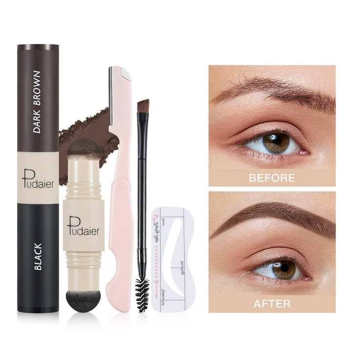Pudaier Amazon double eyebrow powder does not faint three-dimensional eyebrow cream hairline shadow powder wholesale - ShopShipShake