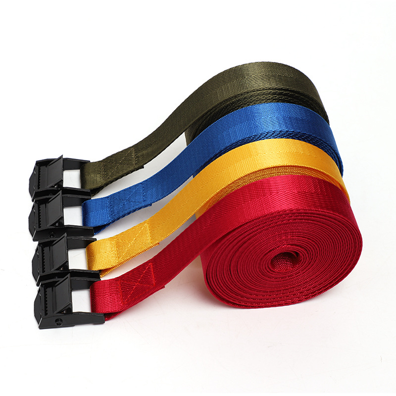 Factory cargo binding belt press buckle binding belt zinc alloy car fixing belt fine pit webbing herringbone nylon webbing
