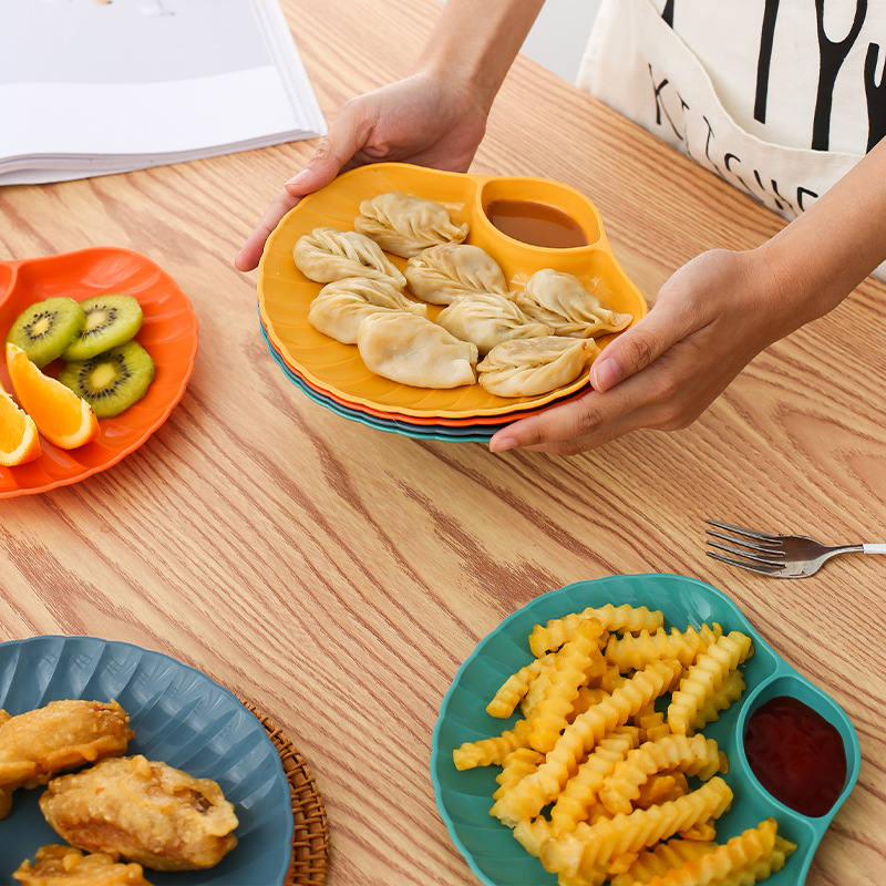 Bone Spitting Plate Kitchen Breakfast Snack Plate Dip Dip Split Plate Household Snack Dried Fruit Plate Bone Spitting Plate