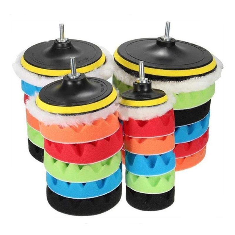 Cross-border products 3 4 5 6 7 inch 8 pieces car back velvet polishing sponge plate wool pad polishing wheel polishing pad