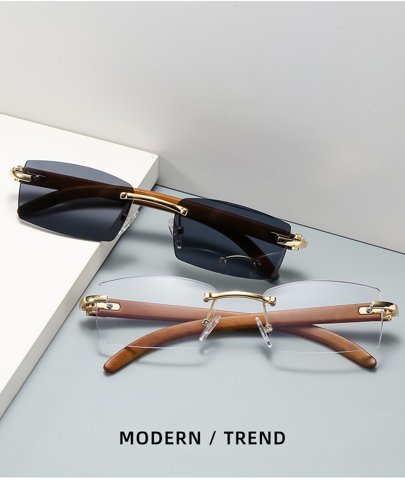 New fashion sunglasses men's ultra-clear frameless sunglasses marine diamond trimming trend cross-border wholesale 7533_voghion.com