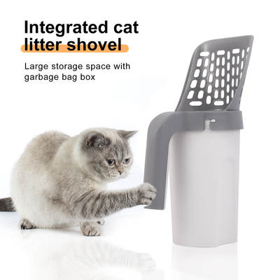 Cross-border integrated cat litter shovel cat toilet with garbage bag suit pet removable cleaning supplies