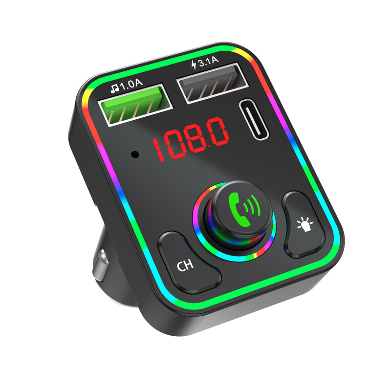 F3車載mp3 bluetoothプレーヤーusbメモリ音楽pd充電器急速充電ハンズフリー通話受信機fm送信機|undefined