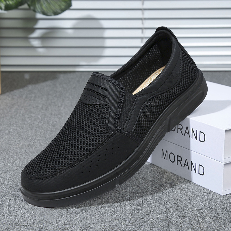Hongfuyu Cross-border Large Size Old Beijing Cloth Shoes Men's Mesh Shoes Summer Middle-aged and Elderly Dad Casual Shoes Breathable Dad Shoes