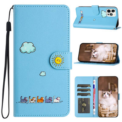 Suitable for Apple 15Promax mobile phone leather case iPhone12 cartoon painted mobile phone case card-inserting mobile phone protective case