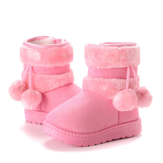  children's shoes 2022 fur ball snow boots padded children's boots warm cotton shoes