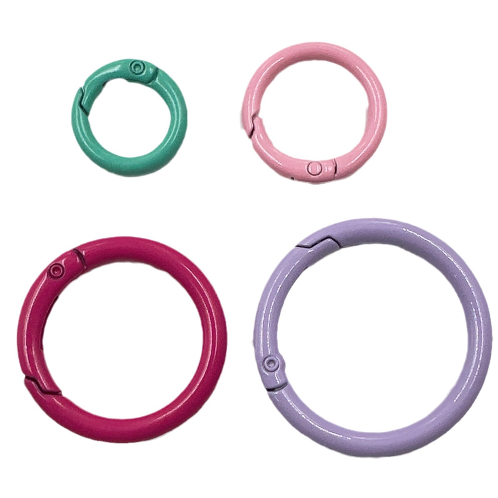 Color alloy Paint Spring buckle round opening spring ring ring buckle earphone key chain diy jewelry accessories
