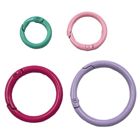 Color alloy Paint Spring buckle round opening spring ring ring buckle earphone key chain diy jewelry accessories
