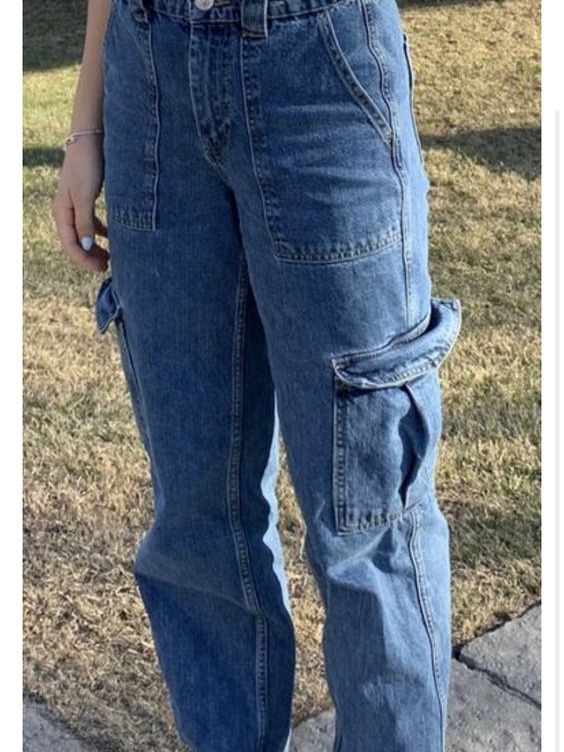 Cross-border amazon european and american women's jeans street hipster multi-pocket loose washed jeans factory wholesale