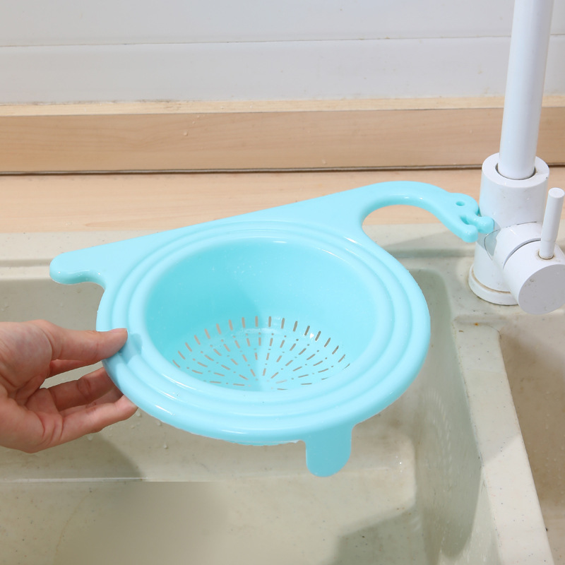 Cross-border Small Snail Draining Basket Saddle-type Sink Hanging Dry and Wet Separation Non-perforated Fruit and Vegetable Draining Basket Draining Basket
